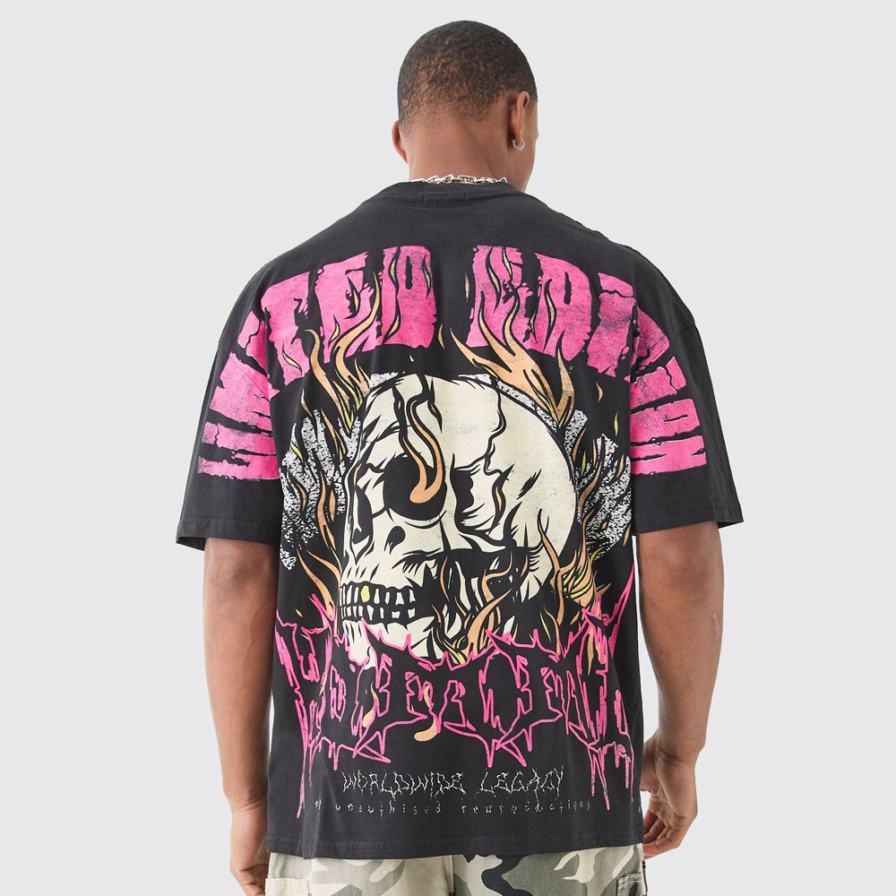 Oversized Faux Layer Spray Wash T-Shirt