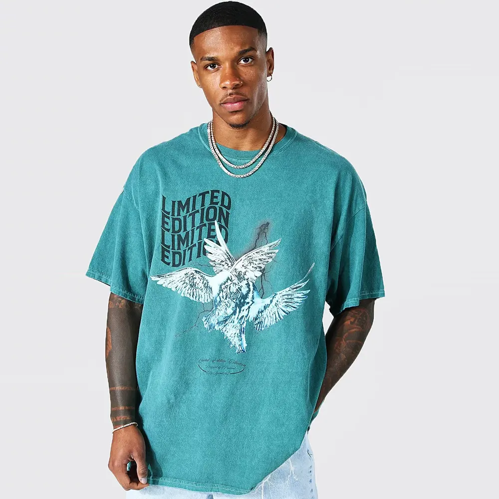 Oversized Floral Line Drawing Scuba T-shirt