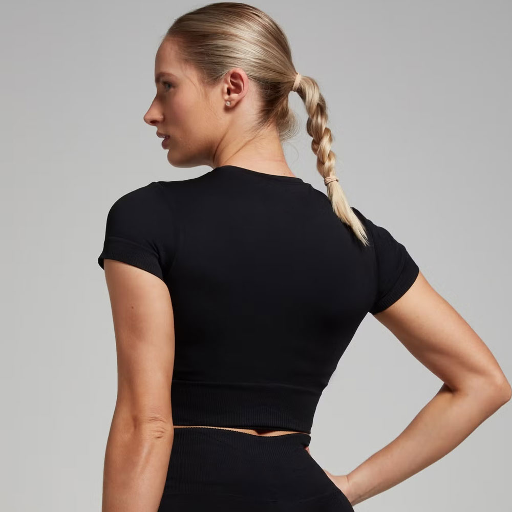 Ultra Seamless Crop Top – Stone Blue