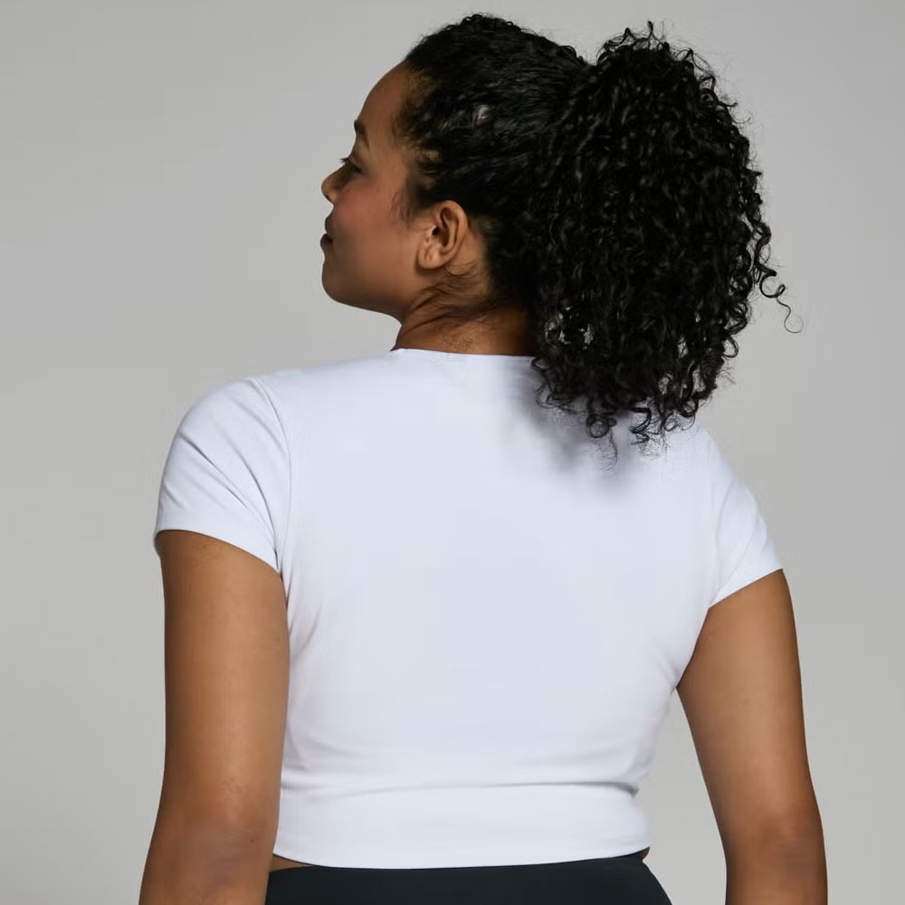 Seamless Long Sleeve Crop Top – White