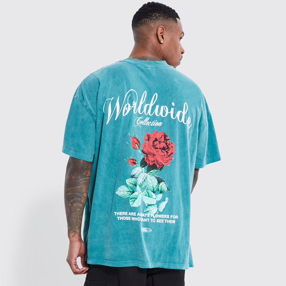 Oversized Bleach Tie Dye Graphic T-shirt