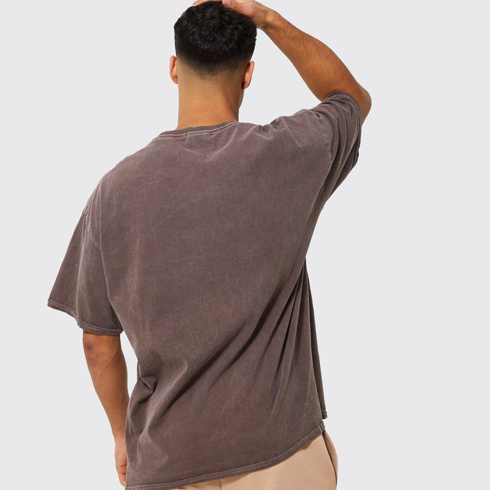 Oversized Extended Neck Over The Seam Gothic Back Print T-shirt